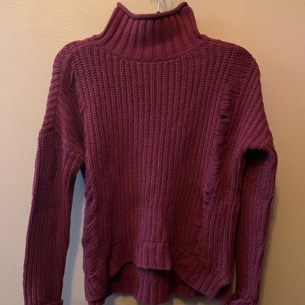 Express Distressed Turtleneck Sweater